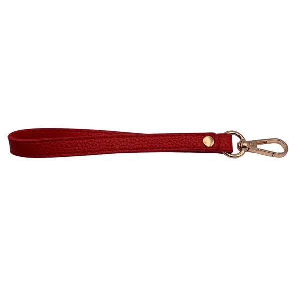 Red and Gold Accessories Wrist Strap Purse Bag Strap 20CM PU Leather Handles - Picture 1 of 6